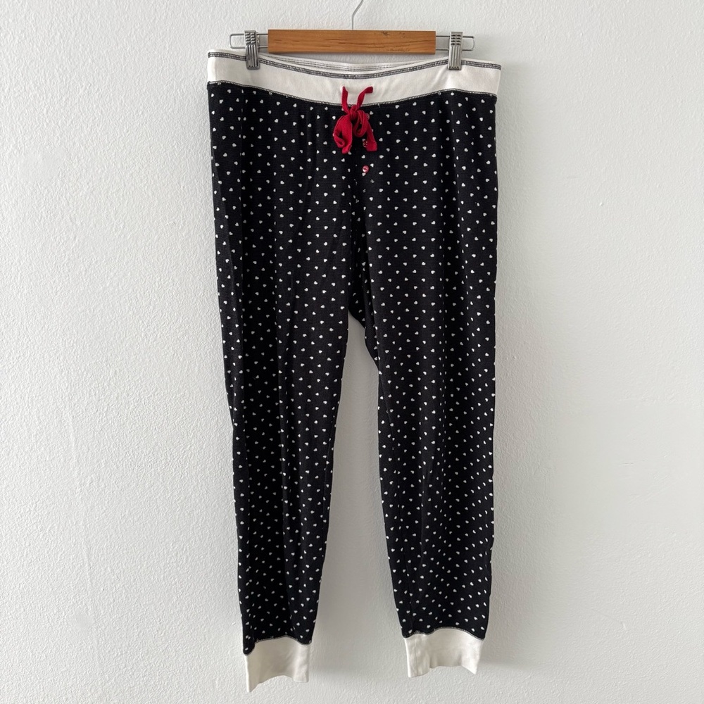 P.J. Salvage Black and White Heart Lounge Pajama Pants Large